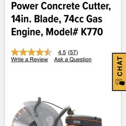 Husqvarna 14inch Saw With Good Bldr.