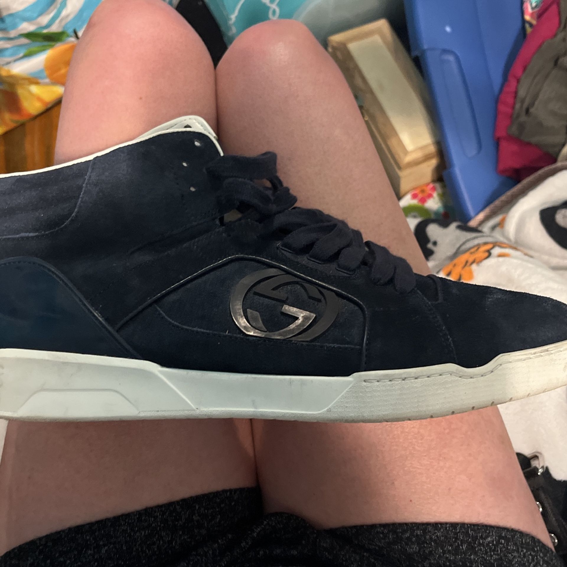 Authentic Blue Suede Gucci, Size 10.5 Men’s Shoes