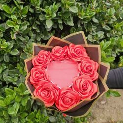 I LOVE U hidden Message Ribbon Flower Bouquet 