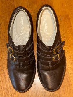 Couroflex Women's Comfort Brown Leather Buckle Shoes (Size 38 BR / 39 EUR / 7 US)