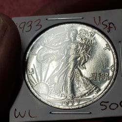 1933 Walking Liberty 50C Antique Restrike Coin