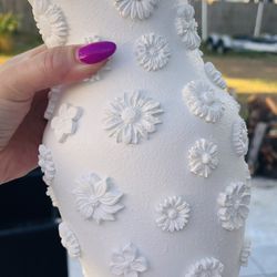 Handcrafted 9” White Vase
