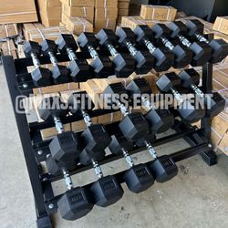 NEW DUMBBELL SET 5-50 WITH RACK 