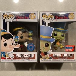 Pinocchio & Jiminy Cricket Funko Pop Set *MINT* 2020 NYCC Convention Pop in a Box PIAB Exclusive Disney 617 980 with protectors