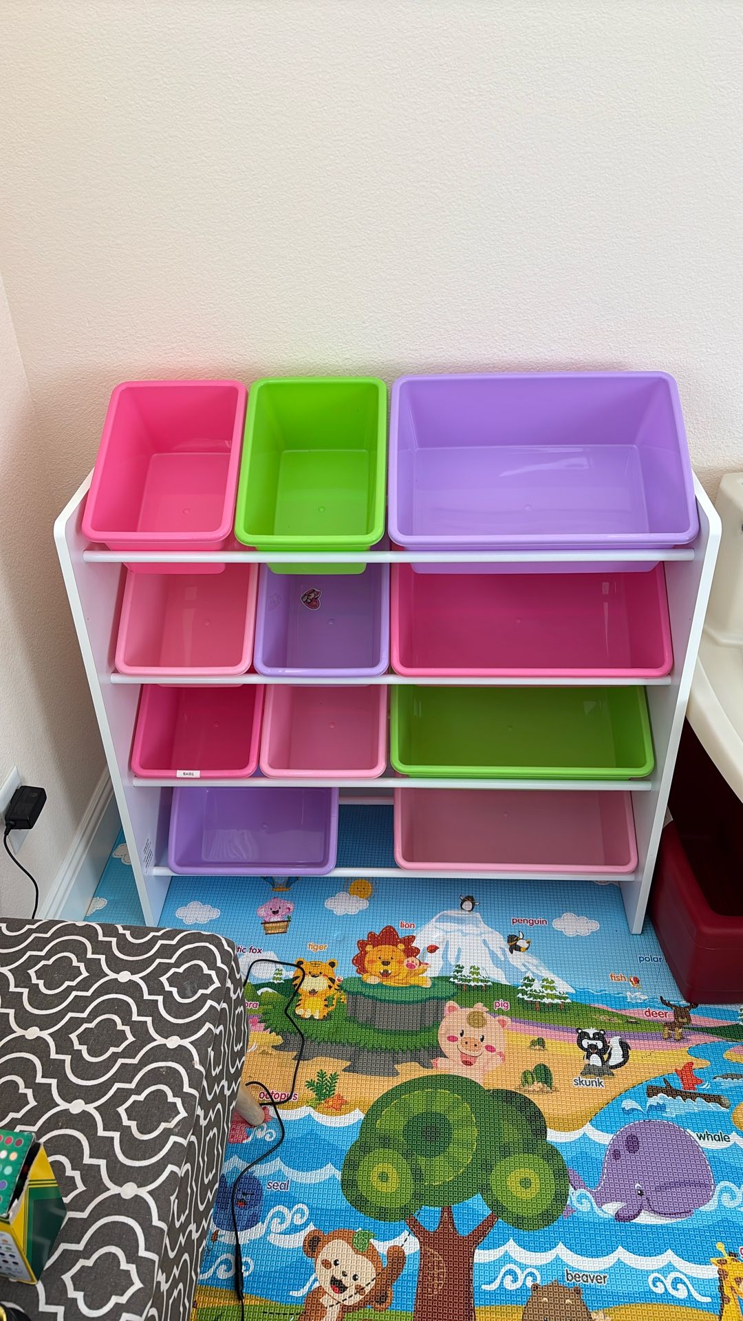 Kids Storage Shelves With Bins