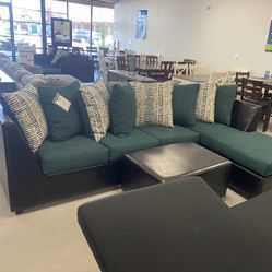Sectional With Designed Pillows 