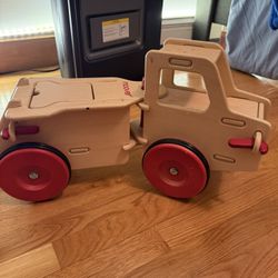 Moover Danish Ride On Wooden Toy Dump Truck With Storage Compartment