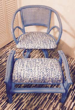 Bamboo swivel chair and ottoman