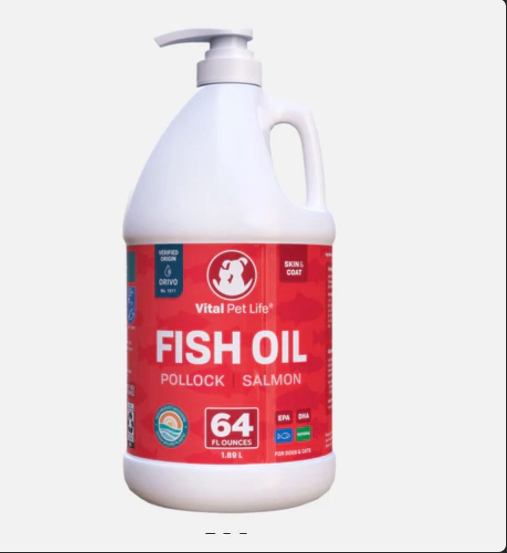 Vital Pet Life Fish Oil Skin & Coat Health Liquid Cat & Dog Supplement, 64-fl oz bottle