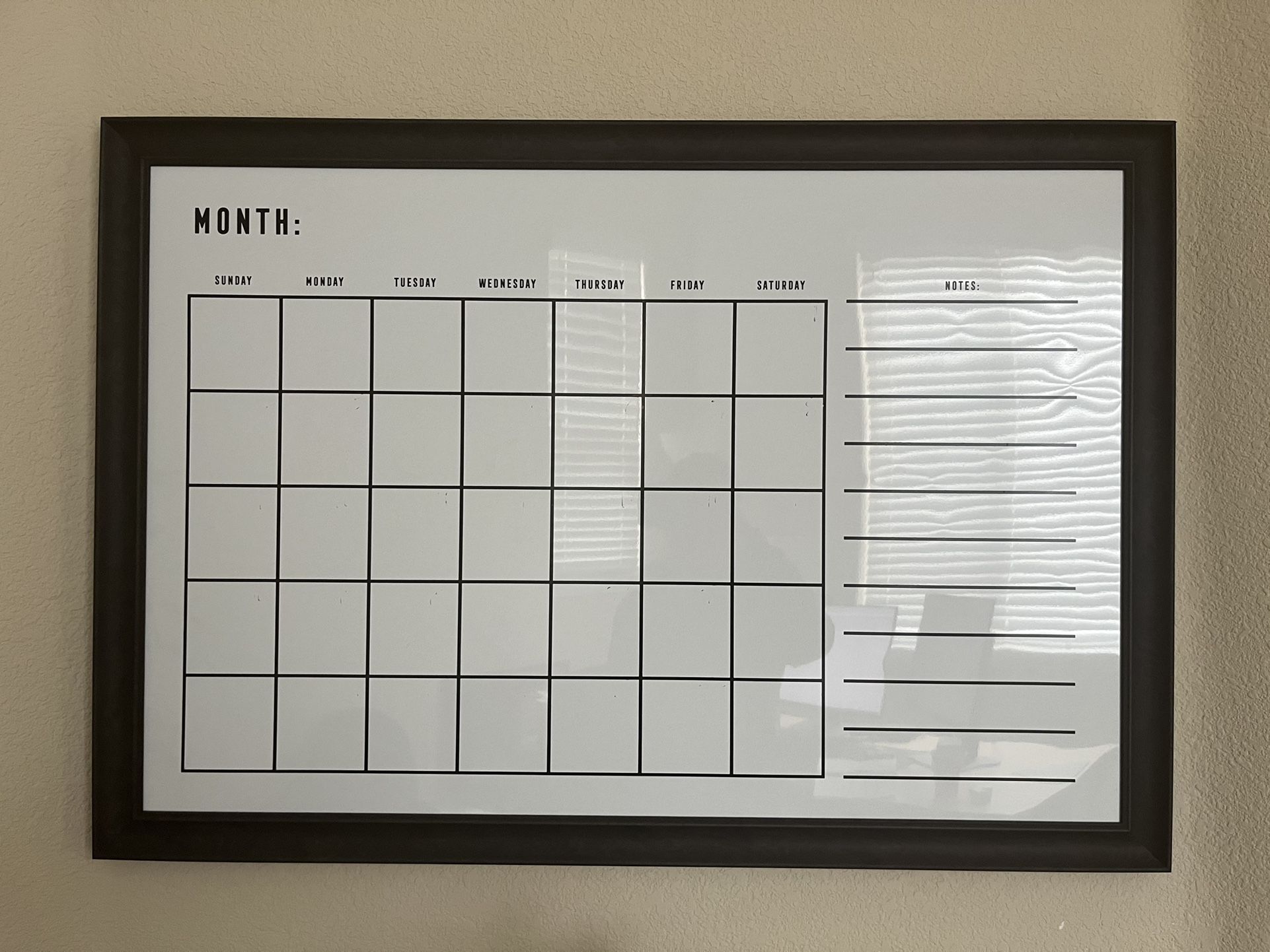 Large Calendar Dry Erase Board