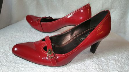 Red Patent Leather shoes heels pumps