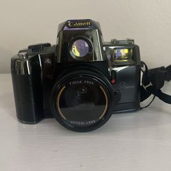 👉 📸 Canon 35mm Film Camera w/ Flash & Case (Vintage Style)