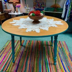 Vintage Solid Wood Drop Leaf Table