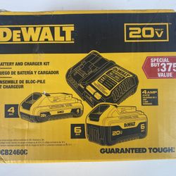 D5- DEWALT 20V MAX Lithium-Ion 6.0Ah and 4.0Ah Battery and Charger Starter Kit