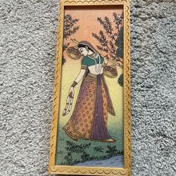 Indian wooden rectangular keepsake box/trinket box