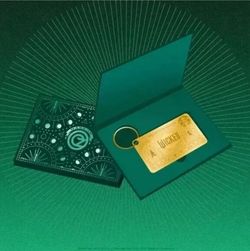 Starbucks Limited Time Wicked Gold Card Keychain. New And Sealed