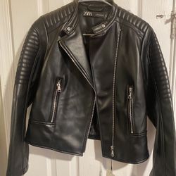 Never Worn Zara Faux Leather Jacket (womens)