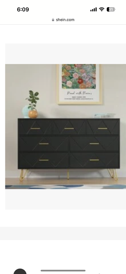 Black dresser w/ gold hardware
