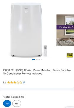 Freonic 10800 BTU (DOE) 115-Volt Vented Room Portable Air Conditioner