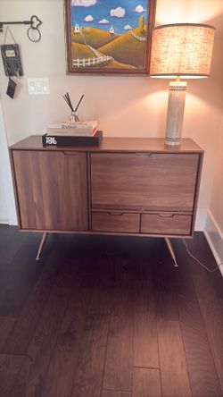 Entry way hutch mid century mahogany