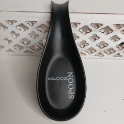 The Old Pottery Company Spoon Rest Kitchen Cooking Chef Black Large Utensils
