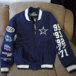 Dallas Cowboys 5X Super Bowl Champions Patches Varsity Jacket Medium