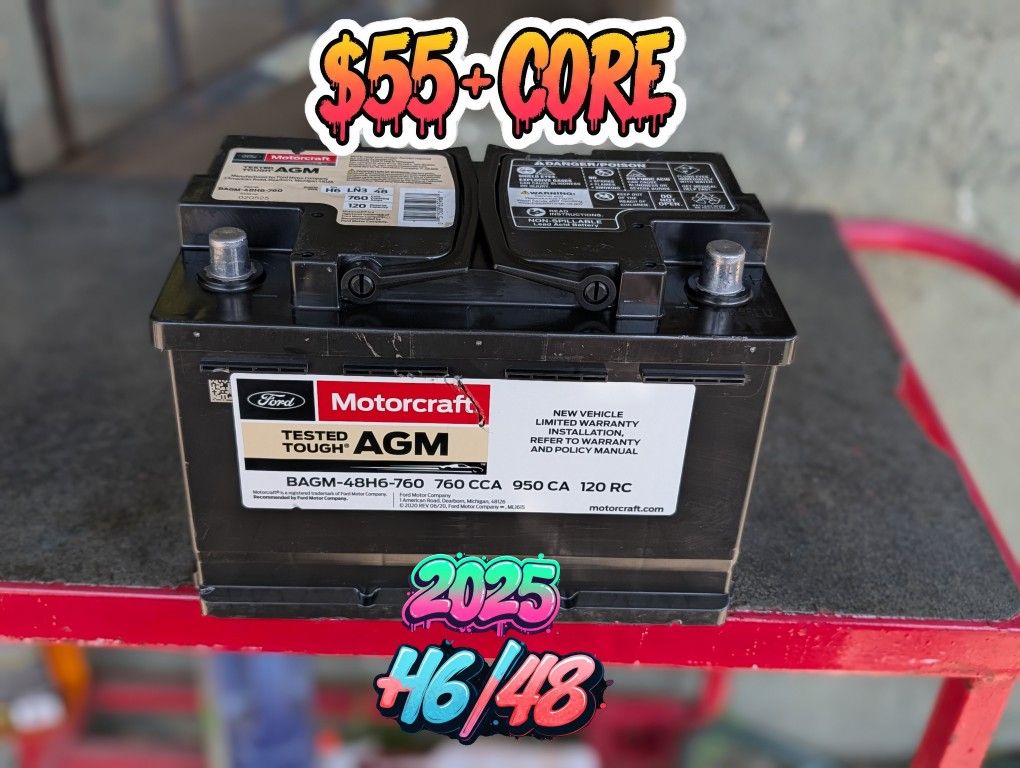AGM Car Battery / Group Size 48/H6