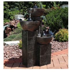 Fountain  Also Has Fire Garden Decor 