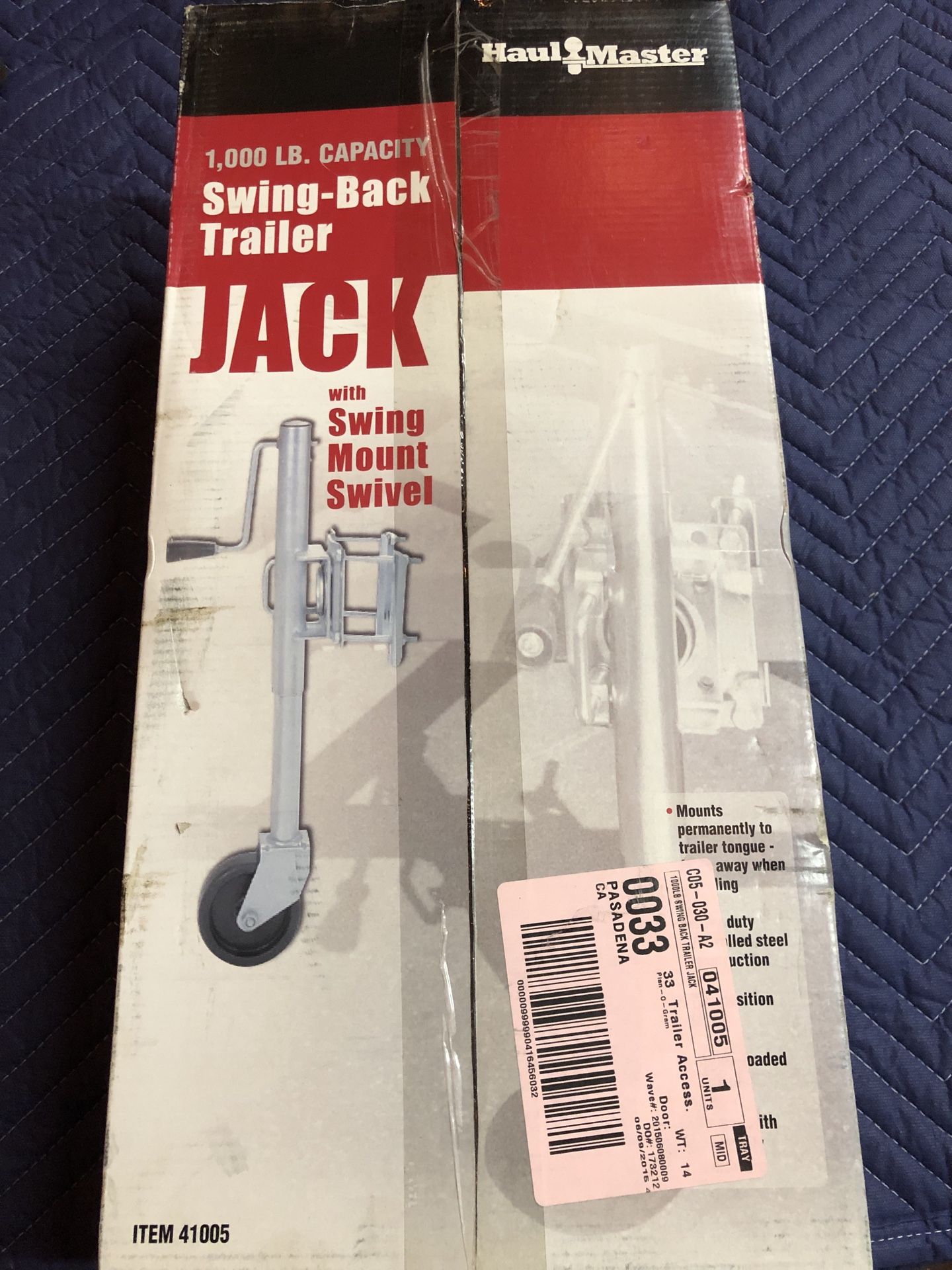 Haul-Master 1000lbs Capacity Swing Back Trailer Jack