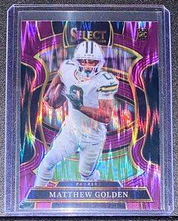 2025 Panini Select Matthew Golden Rookie Concourse Purple Prizm Shock #105/699