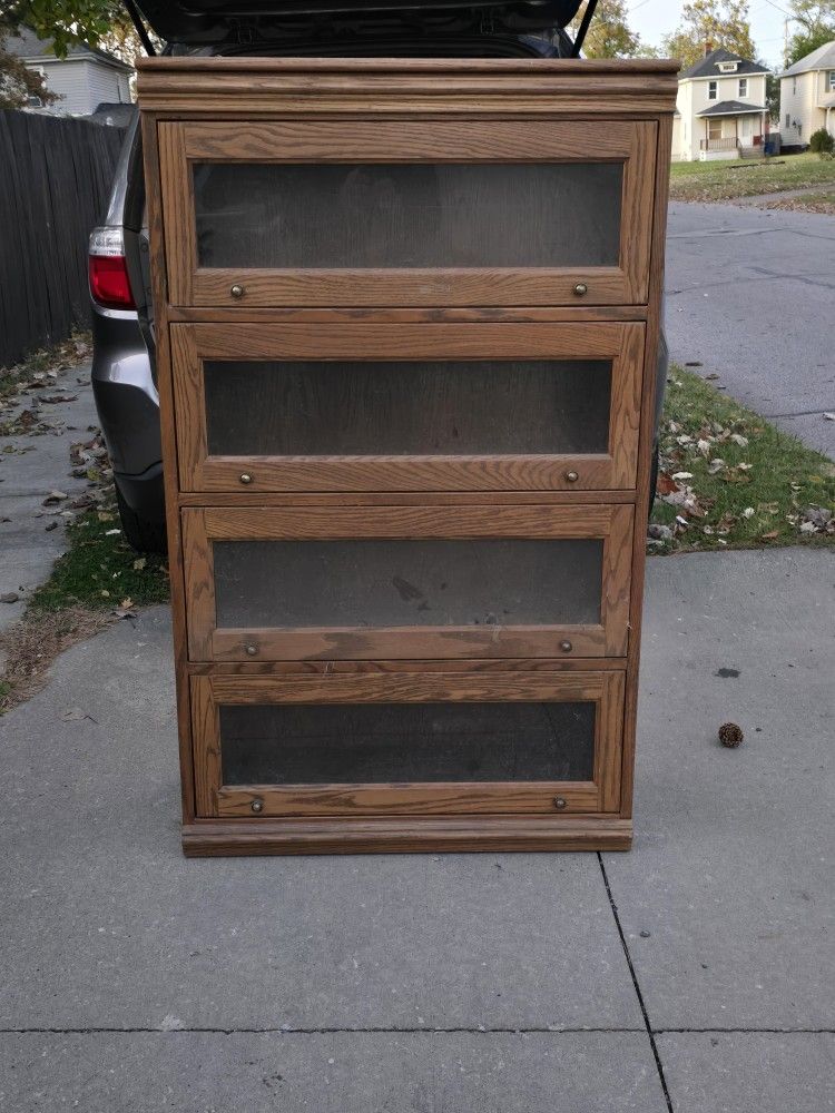 Vintage Oak BARRISTER Book Case / Lawyer Cabinet- 4 TALL