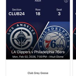4 Tickets 50% Off 76ers @ LA Clippers 2 February 2026