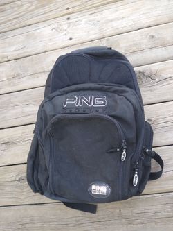 PING Golf Backpack Bag Black Tour Logos