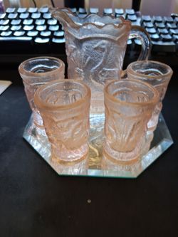 Pink glassware