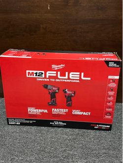 Milwaukee M12 FUEL 3497-22 2-Tool Combo Kit Brushless 12V w/ 2 Batteries