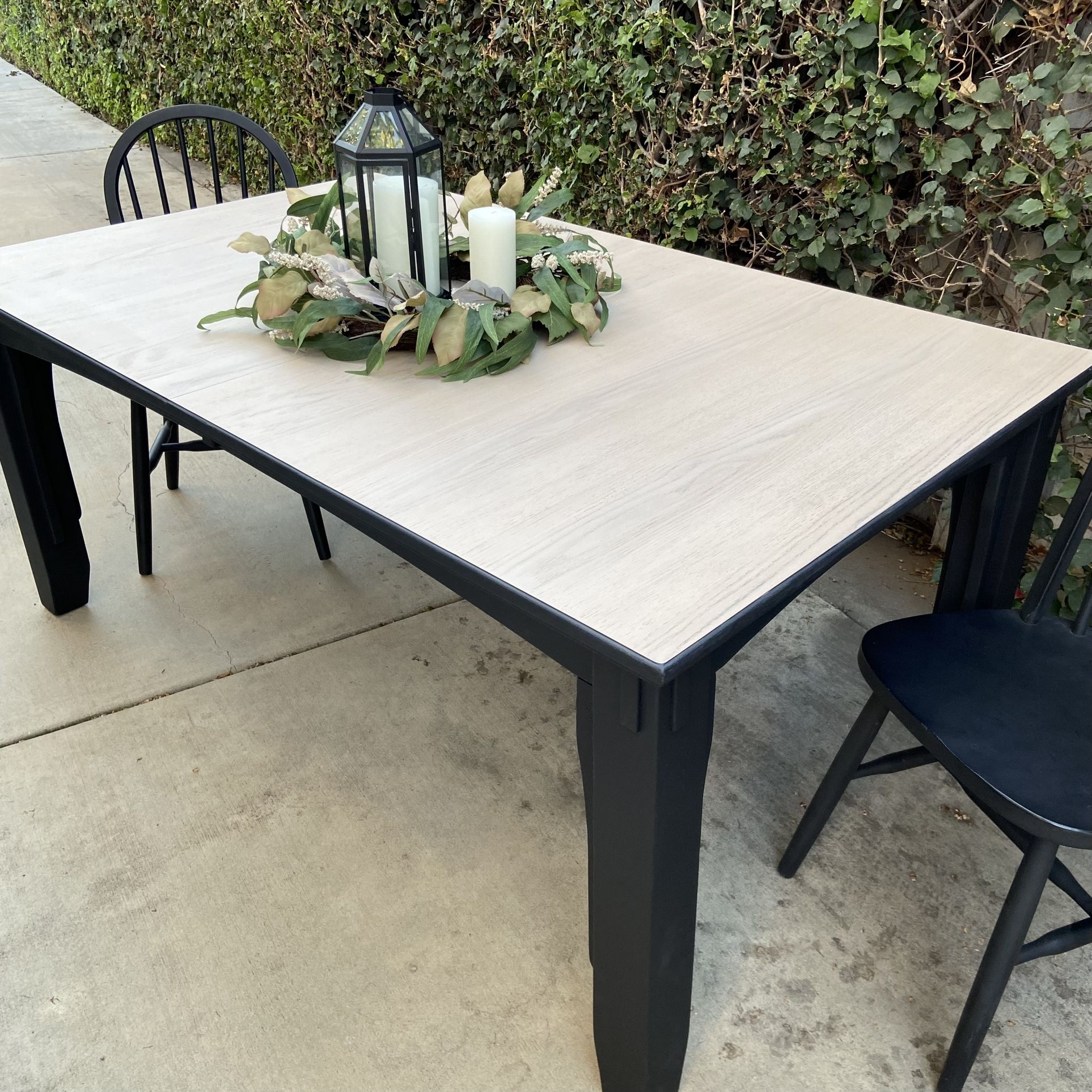 Extendable Modern Farmhouse Solid Oak Dining Table