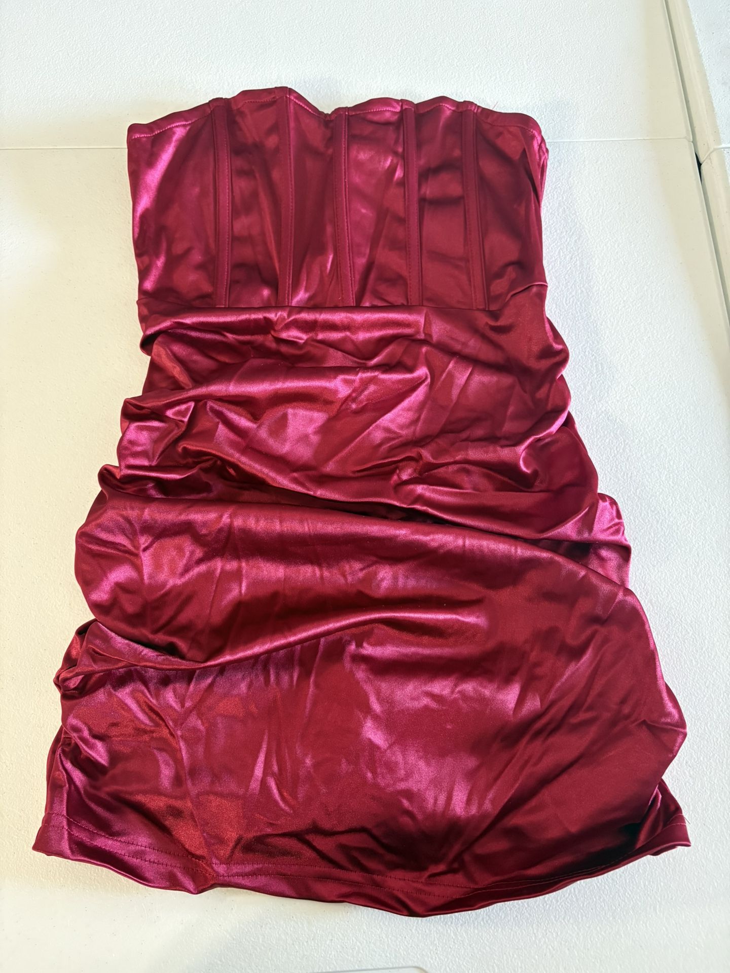 Corset Dress. Red. SHEIN