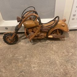 Vintage Handmade Wooden Harley Davidson
