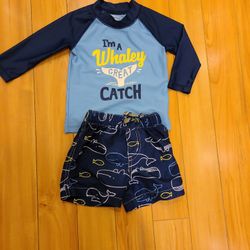 Carter BABY 12 MONTH  swim  Trunk Suit Spf 50 - Like NEW 