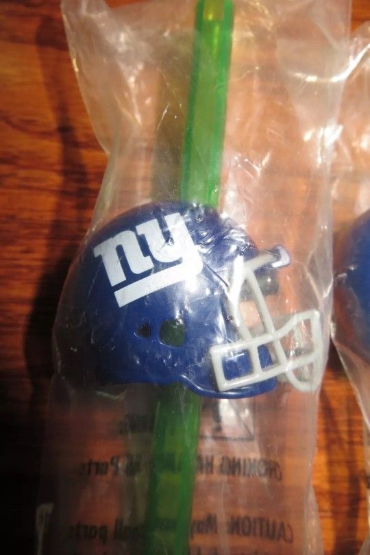 **NEW** Rare Official NFL NY Giants Helmet Drinking Straws •ONLY 2 LEFT•