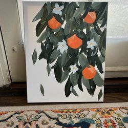 Canvas Hand Painted Orange Tree