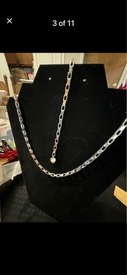 Sterling Italian silver chain and bracelet set