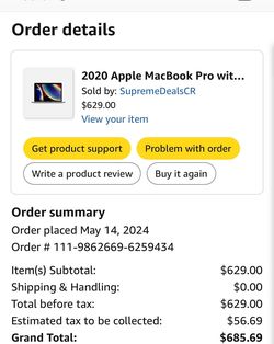 2020 MacBook Pro 13" – Works Great, Needs Battery Service