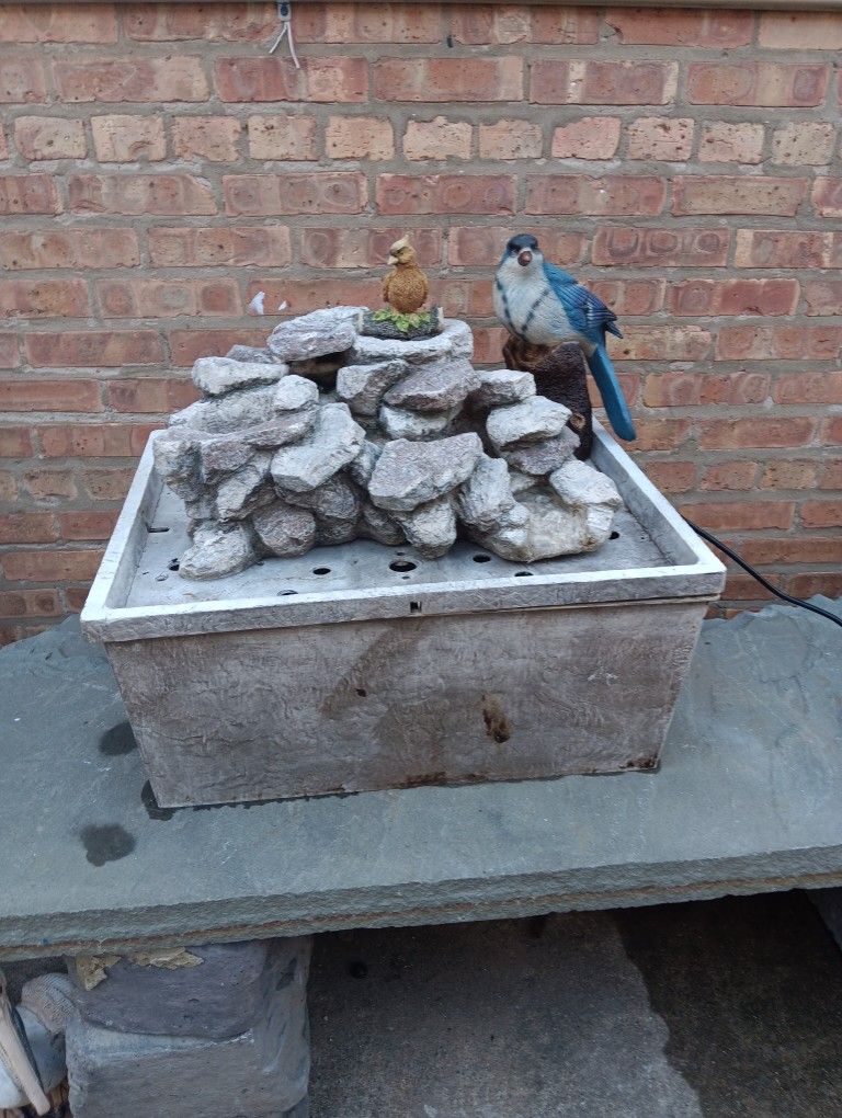 Rectangle Fiberglass Outdoor Patio Fountain With New Pump