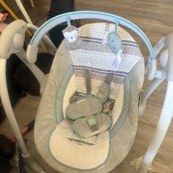 Portable Baby Swing with Music, Nature Sounds and Battery-Saving