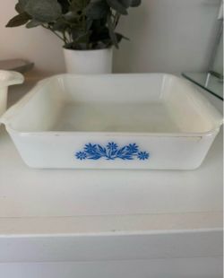VTG Anchor Hocking Blue Cornflower Casserole Dish