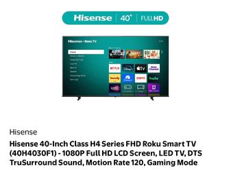 New- unopened 40inch Hisense Roku tv