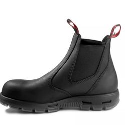 UNISEX REDBACK BOBCAT USBBK SAFETY-TOE BLACK LEATHER PULL-ON BOOTS