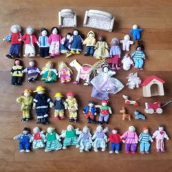 Wooden Dolls Pets Princess Firemen Pirates More