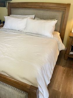 Solid wood king size  bed frame (only)